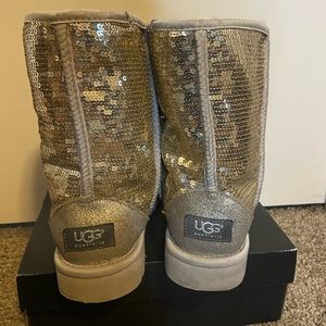 Silver sequin UGGs